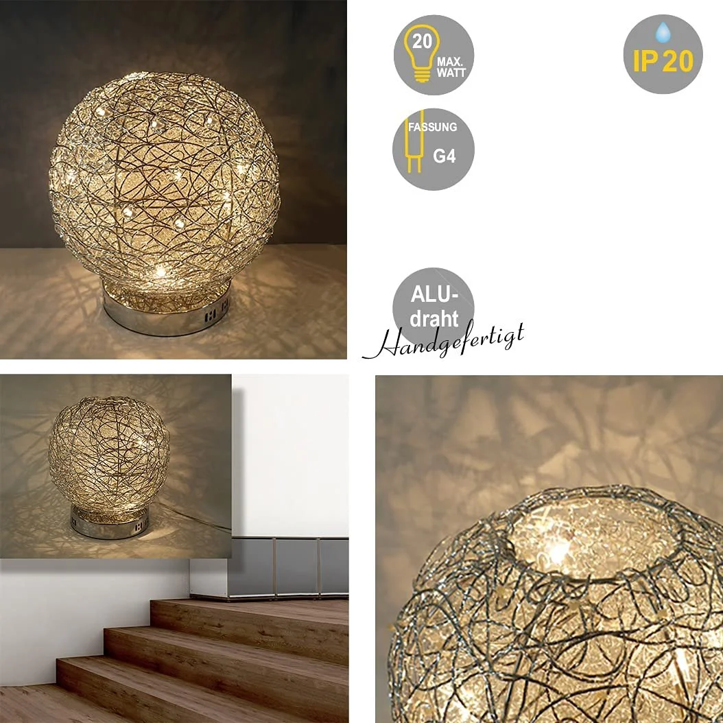 Настільна лампа Alissa Wire Ball Light 40 см Алюмінієвий дріт, фото №2