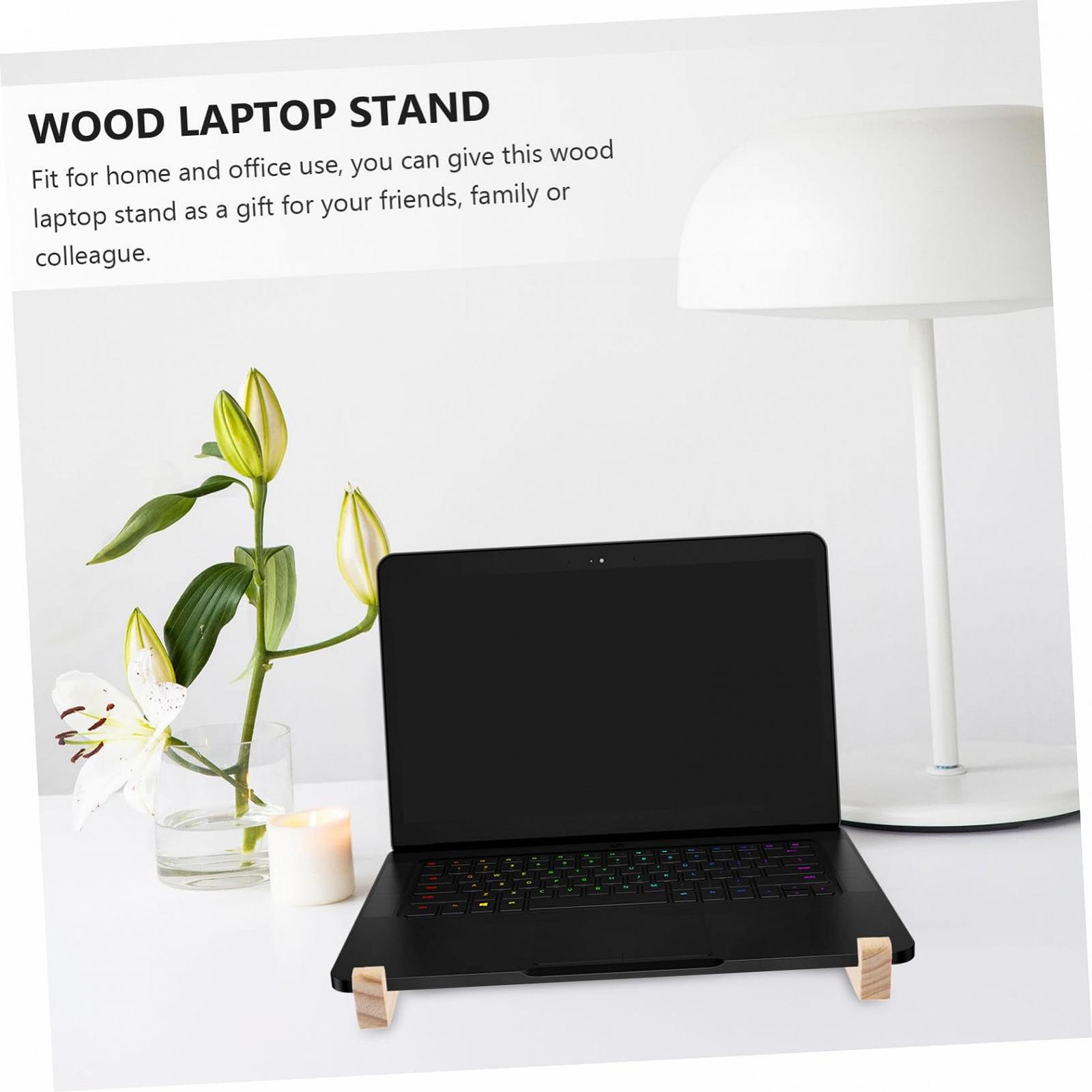 Підставка для ноутбука дерев'яна Toddmomy ергономічна з масиву дерева вертикальна, фото №3