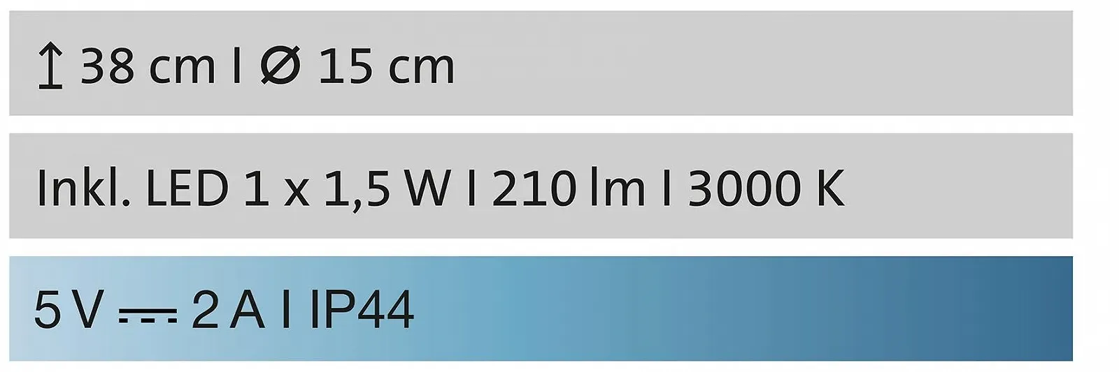 Настільна лампа Flux акумуляторна вулична LED 1.5 Вт 3000 К 210 лм димована чорна / біла, фото №6