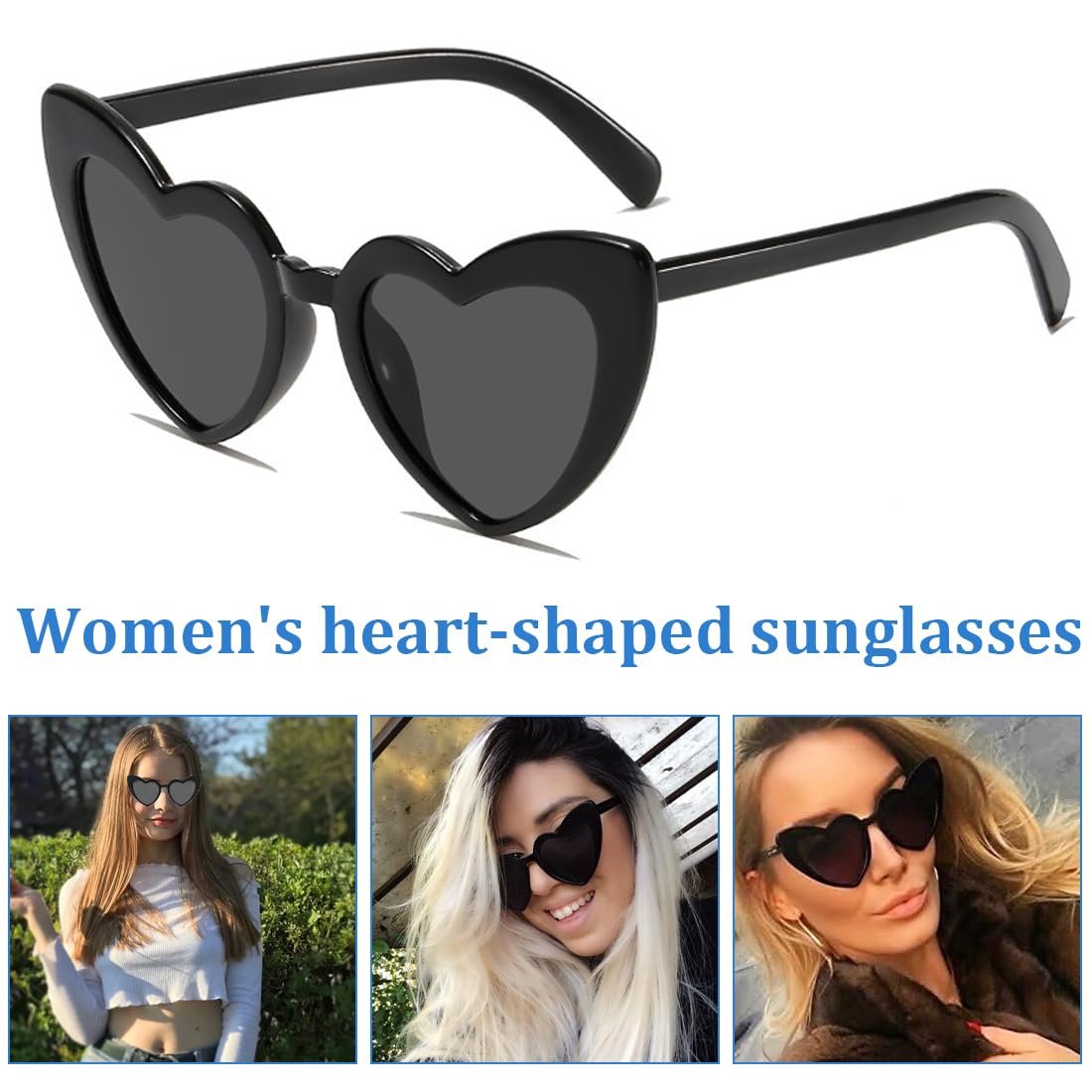 Сонцезахисні окуляри Серце WUSJCOF UV400, фото №4 Сонцезахисні окуляри Серце WUSJCOF UV400, фото №4