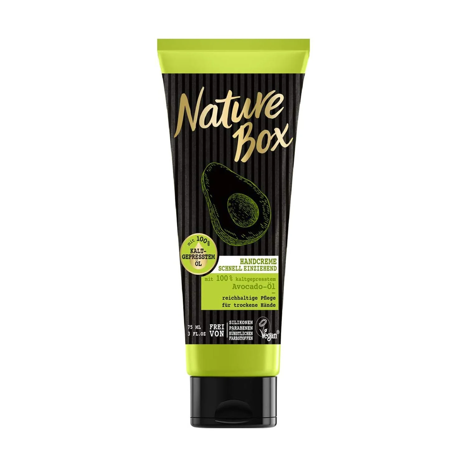 Крем для рук Nature Box з олією авокадо холодного віджиму для сухої шкіри 75 мл (3 шт), фото №1