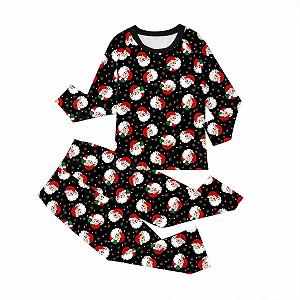 Комплект детский (топ с длинными рукавами и штаны) с принтом, свободный - Фото 1