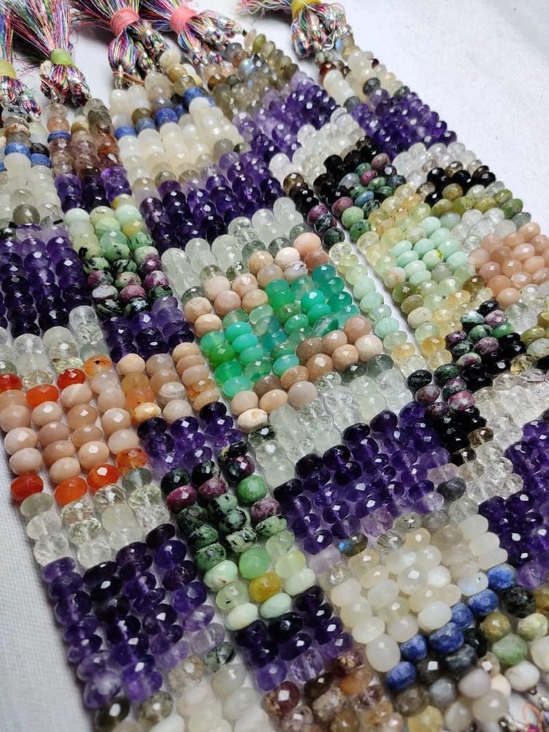 Бусины Круглые граненые Натуральный Multi Beads 8-9 мм, фото №1