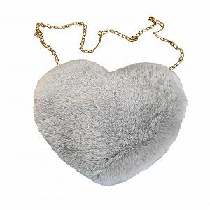 Сумка Fashion Love Персикове Серце Жіноча Ланцюжок Плечова Сумка Плюшева На Одне Плече Вовняна Сумка Плюшева Серцеподібна Подушка - Фото 1