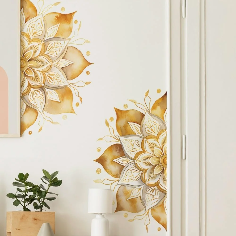 Наклейка на стену COVPAW Мандала Золотая, фото №2