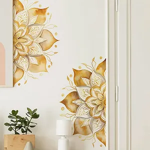 Наклейка на стену COVPAW Мандала Золотая synthetic.ua - Фото 1