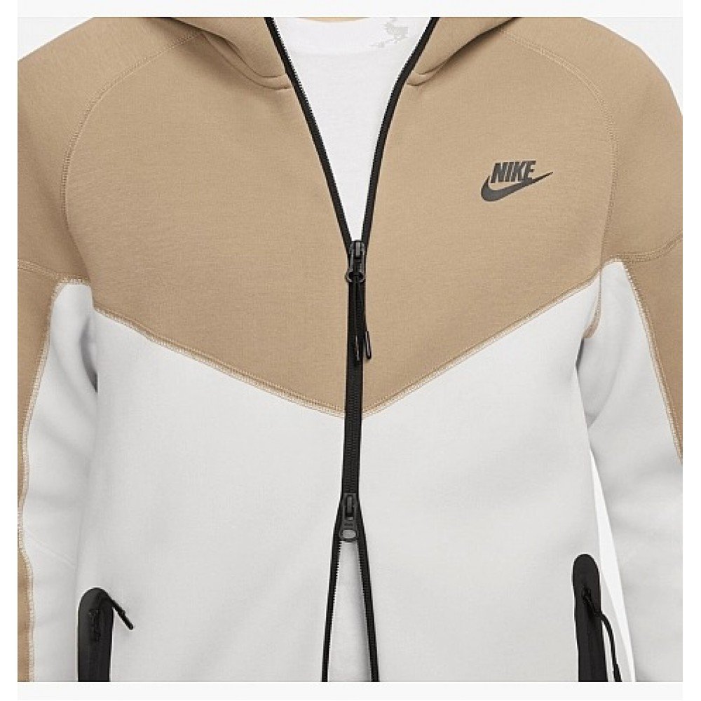 Толстовка Nike Sportswear Tech Fleece Windrunner Full-Zip Hoodie бежевого/белого цвета FB7921-121 XL, фото №4
