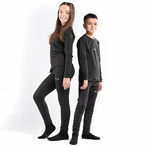 Дитяча термобілизна зимова з начосом чорна комлпект кофта і штани мікродайвінг на флісі synthetic.ua - Фото 1