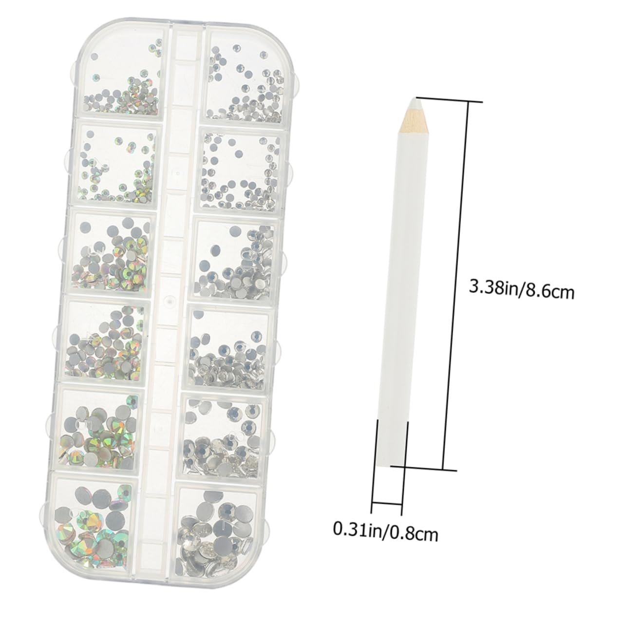 3D Блестки для ногтей FRCOLOR 3 Набора Самоцветы Подвеска для ногтей для страз DIY Плоские кристаллы Прозрачные Стразы Самоцветы для рукоделия 3D Стекло в форме сердца, фото №9