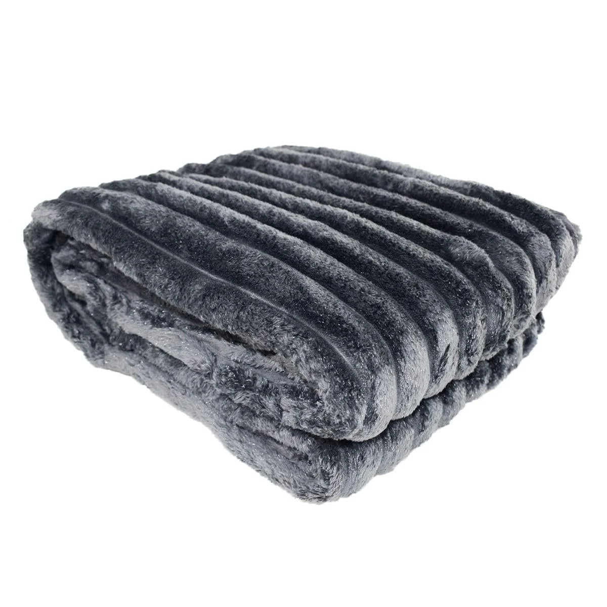 Покривало Marabella Вельвет 150 x 200 см з фланелевим виглядом та блискучими смужками, фото №1