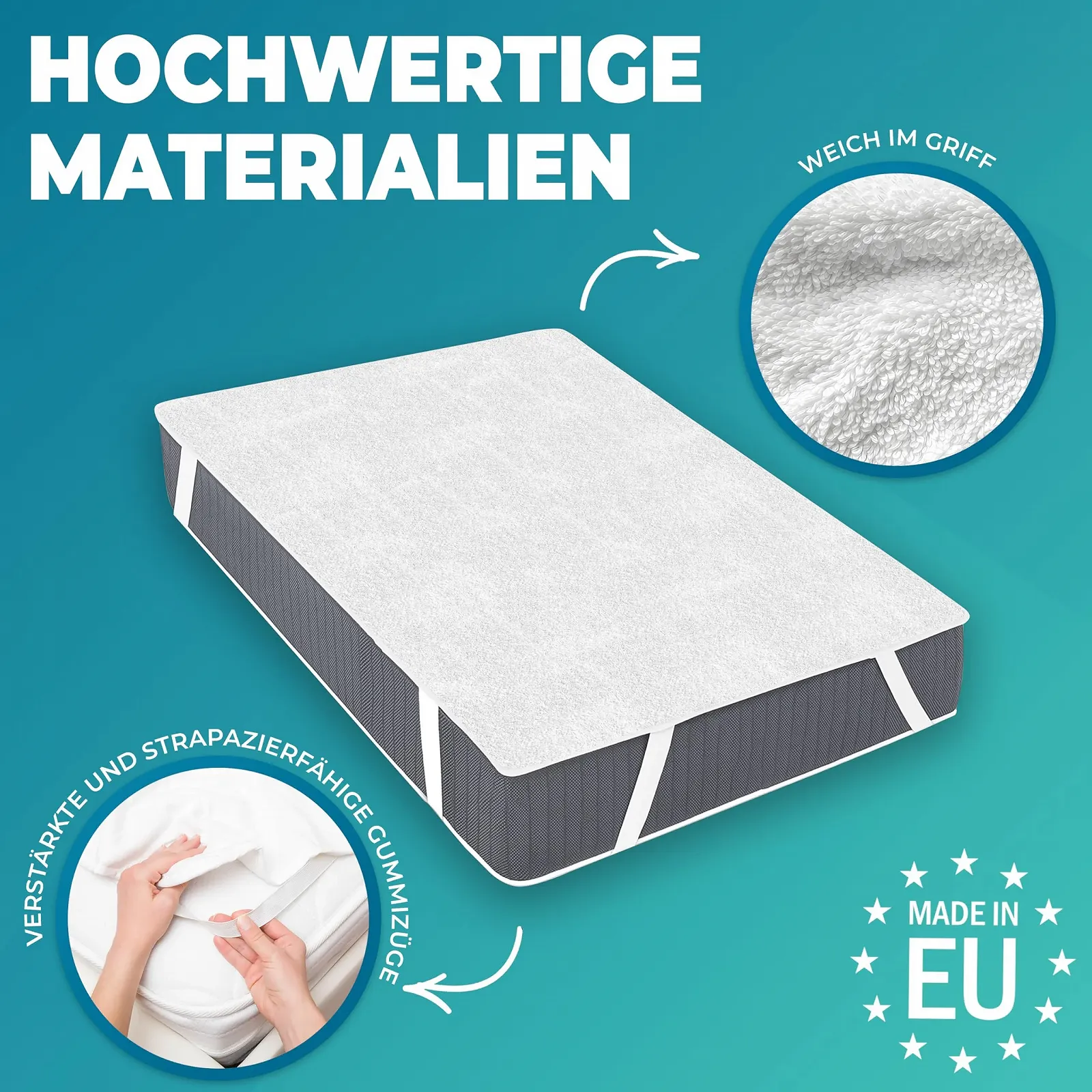 Наматрацник Водонепроникний 90 x 200 см Бавовна, 2 шт., фото №2 Наматрацник Водонепроникний 90 x 200 см Бавовна, 2 шт., фото №2