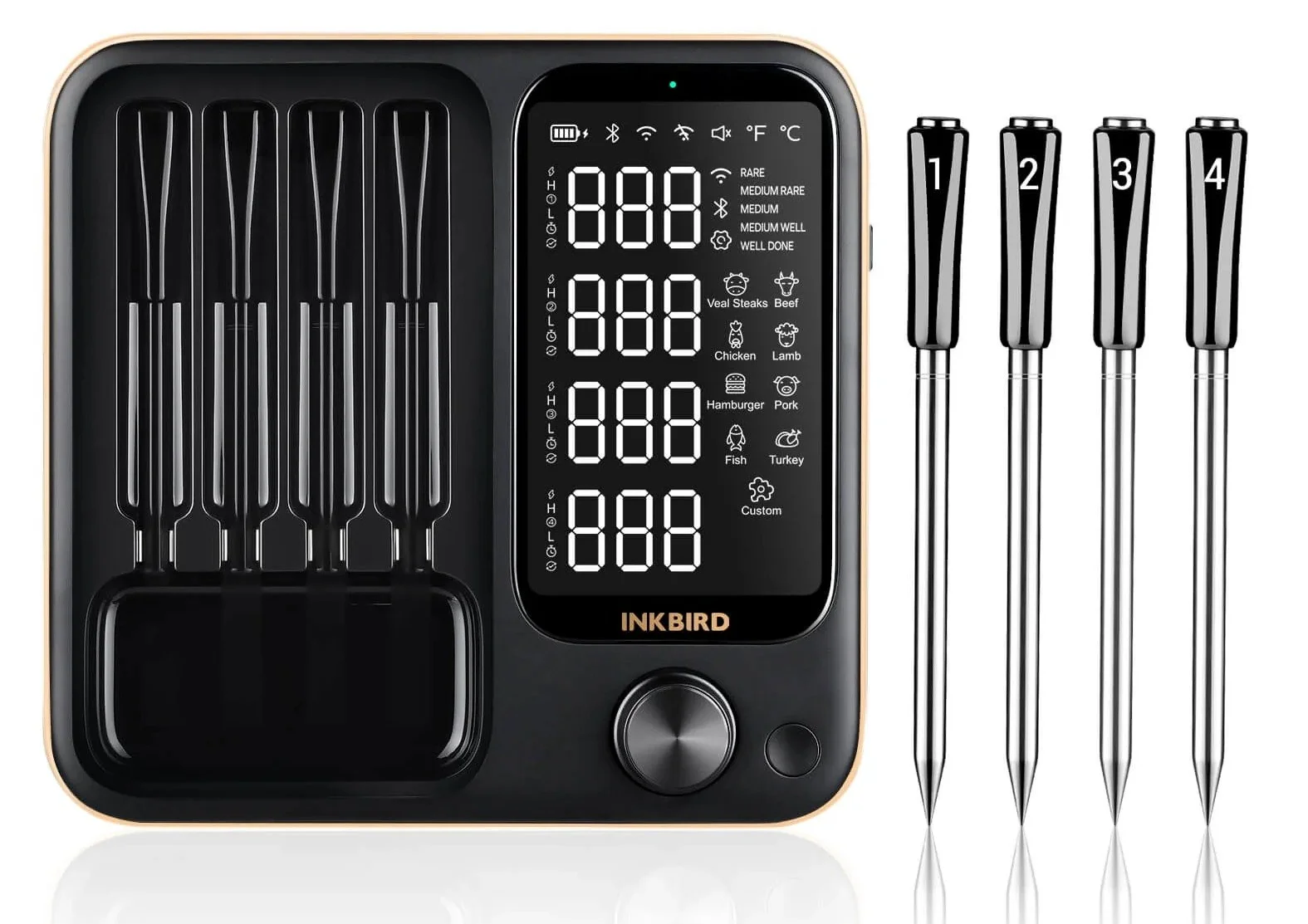 Беспроводной термометр Inkbird INT-14-BW для приготовления на гриле, духовке, мангале и фритюрнице, с Wi-Fi и Bluetooth, фото №2