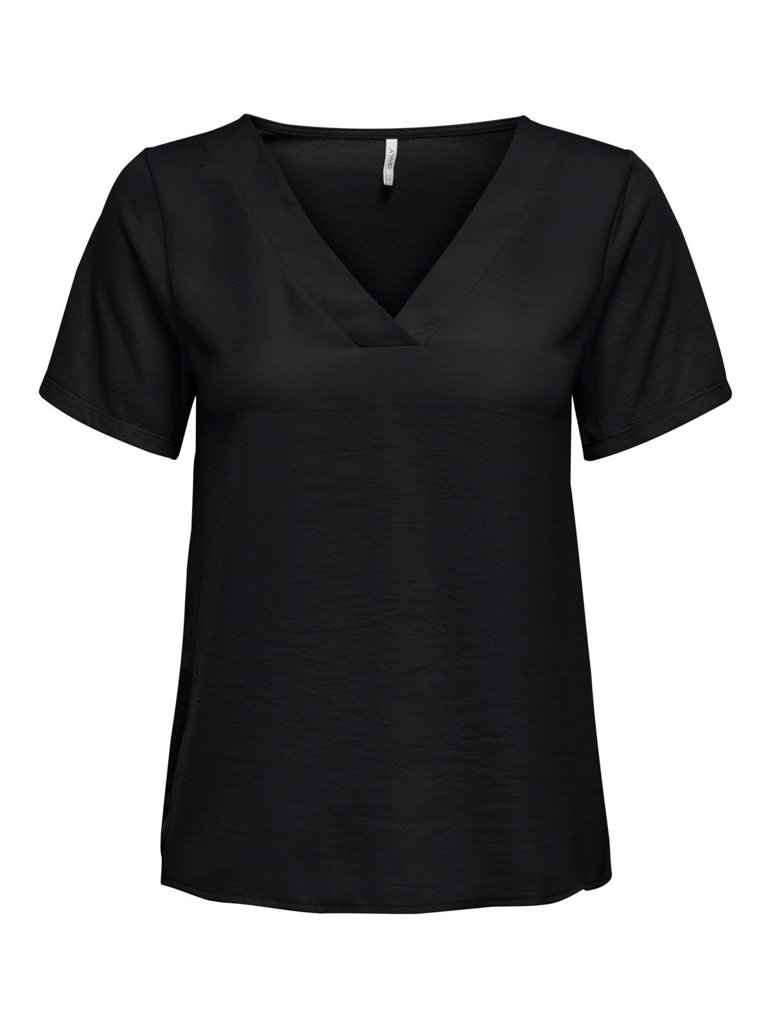 Футболка ONLAVA V-NECK MIX WOVEN TOP JRS 15224916  ONLY Чорний S, фото №1