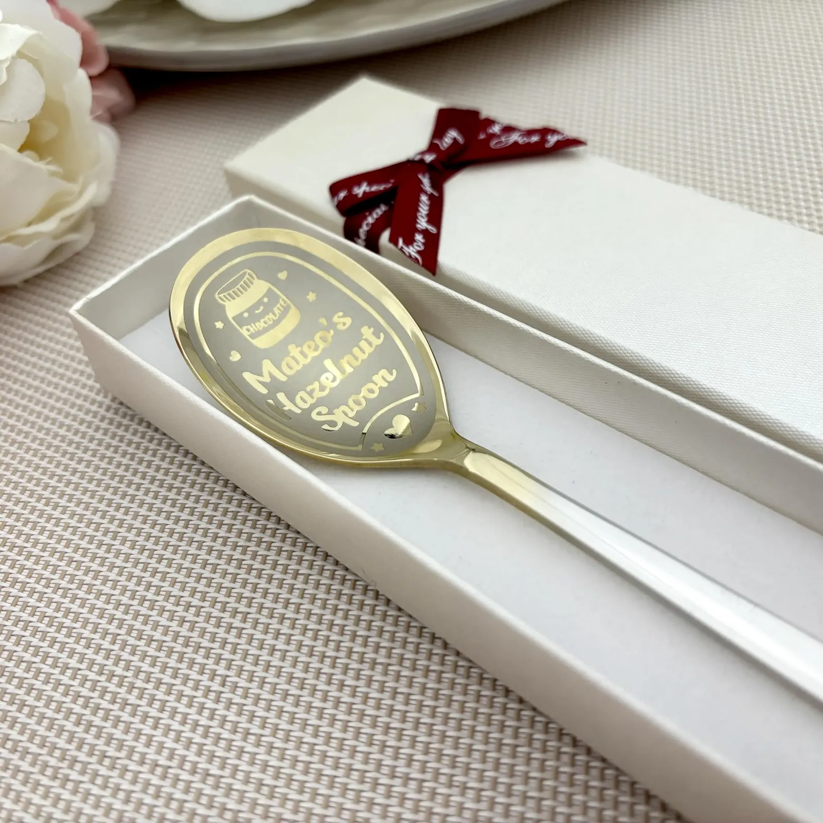 Ложка для горіхової пасти Персоналізована Hazelnut Spread з гравіюванням імені, фото №6