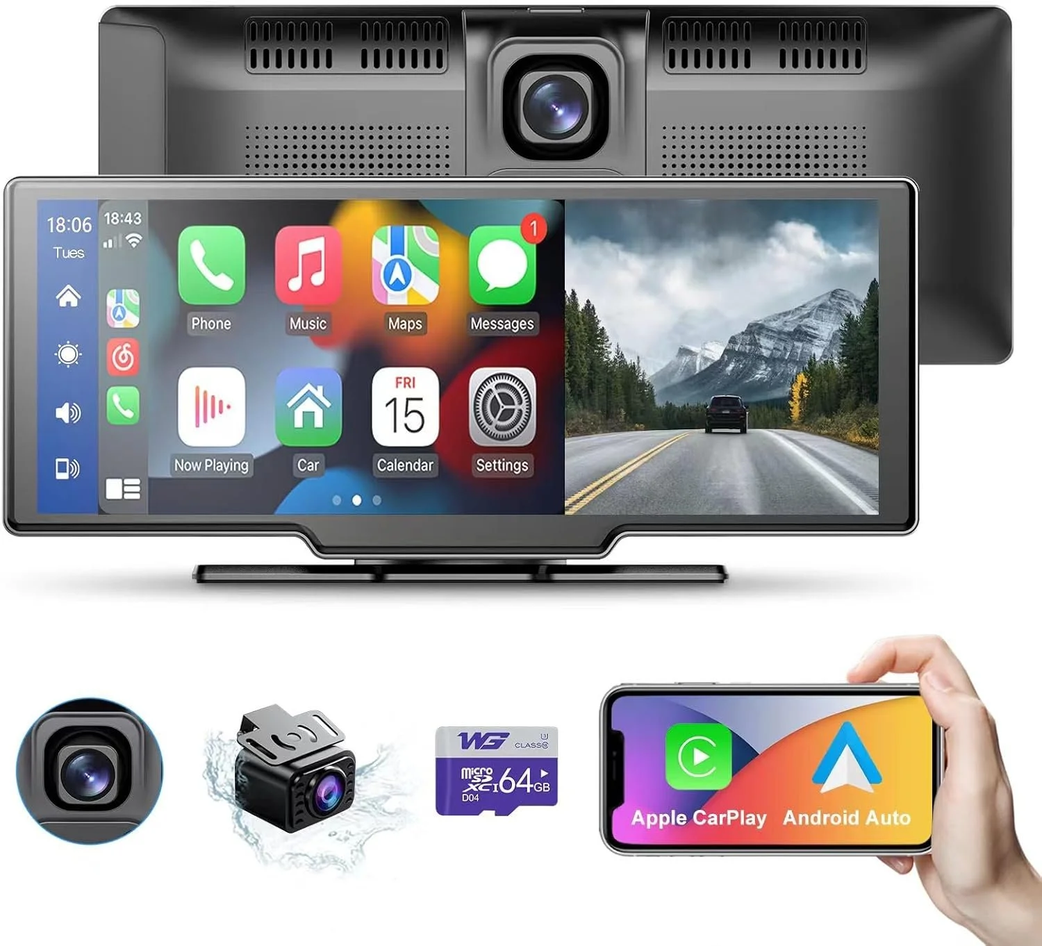Автомагнітола Woibugee / 9.25" / Сенсорна / Apple CarPlay / Android Auto / Bluetooth / WI-FI / GPS / USB / AUX / TF card, фото №1