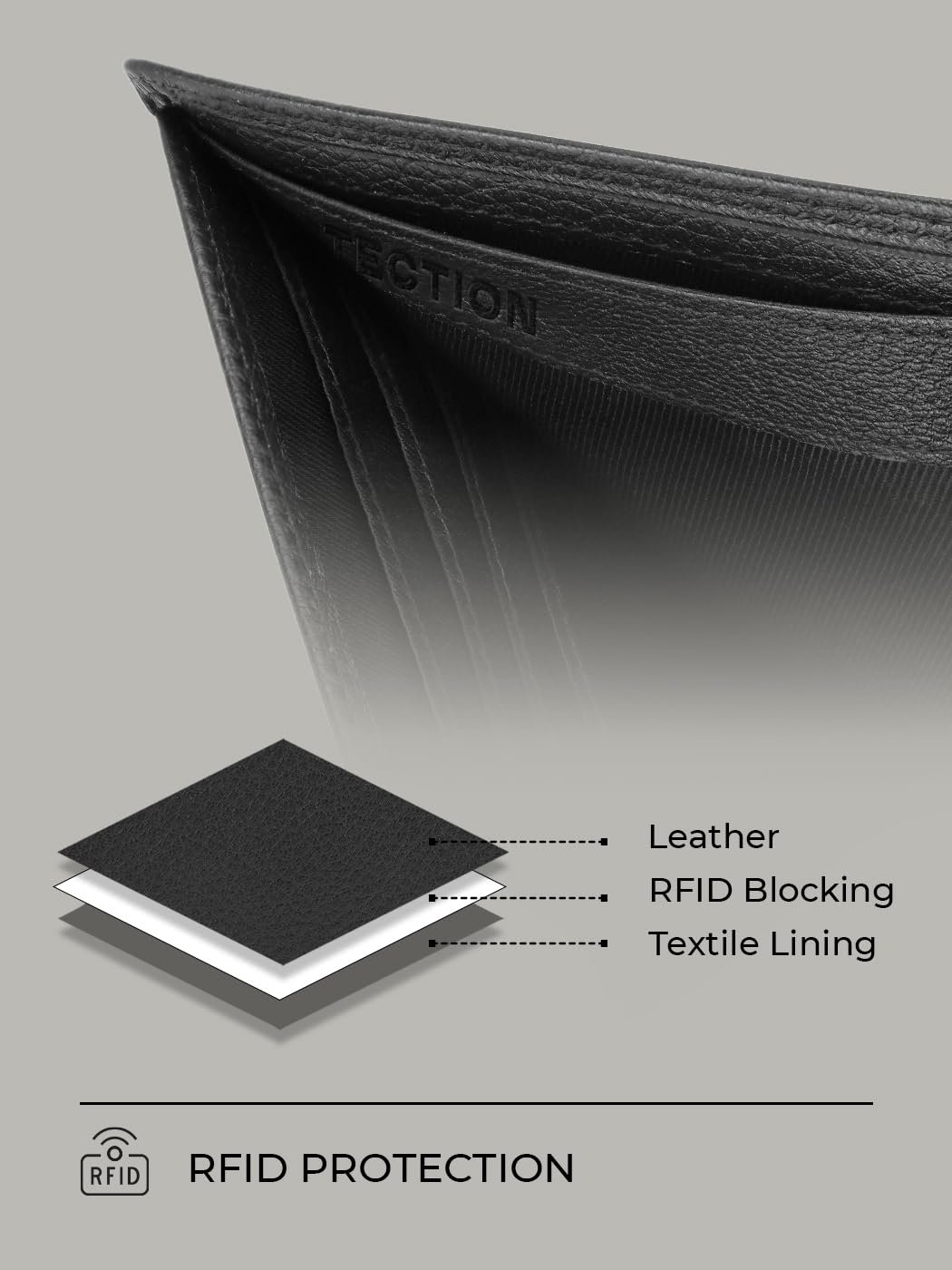 Кошелек REDOLZ Leather Essentials Classic, черный, фото №3