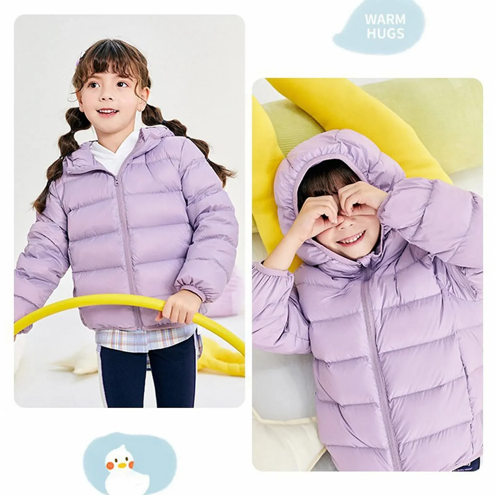 Дитяча стьобана куртка Amur Leopard, Легка пухова куртка з капюшоном, фото №5