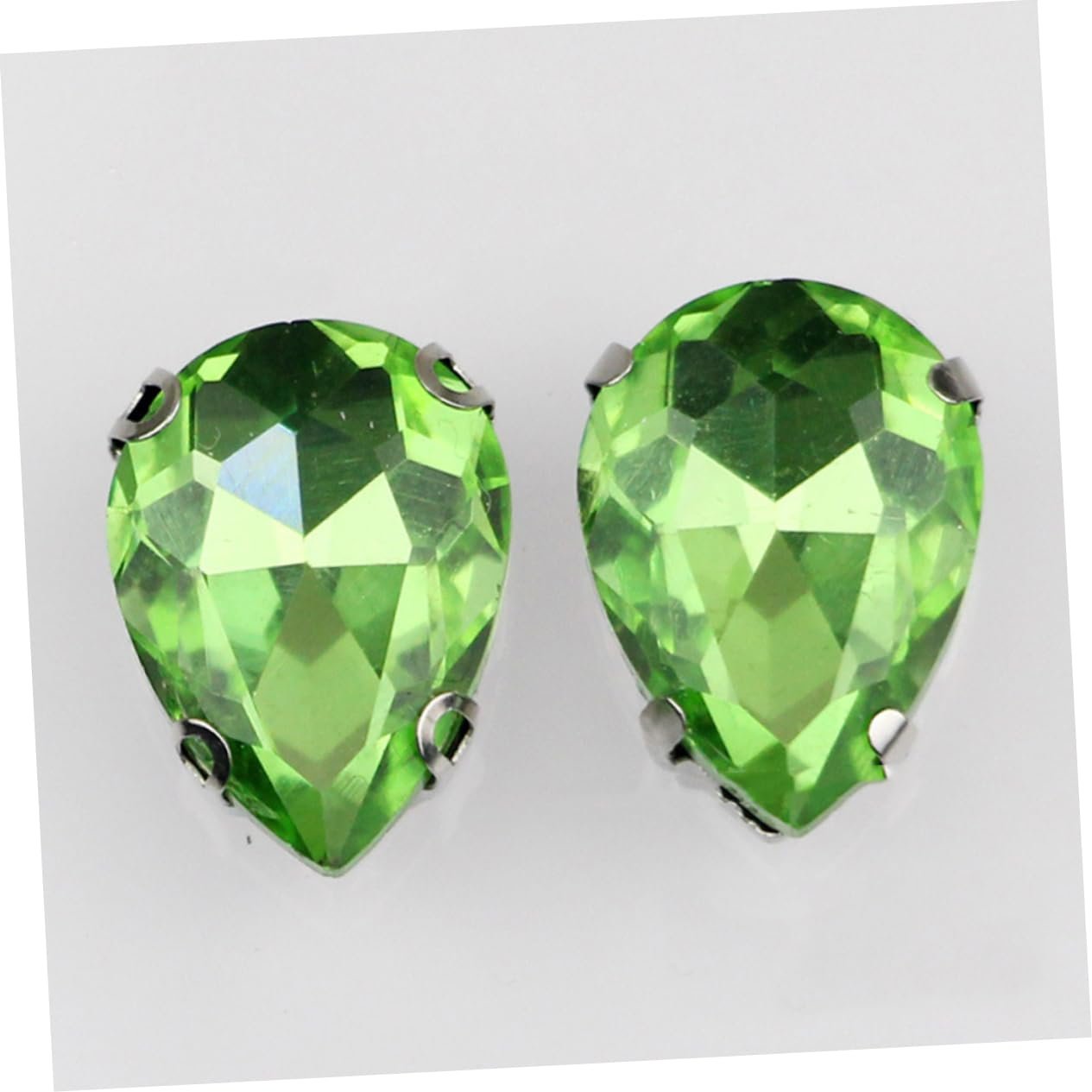 Стрази Крапля COHEALI Скло для шиття, світло-зелений, 50 шт, фото №5