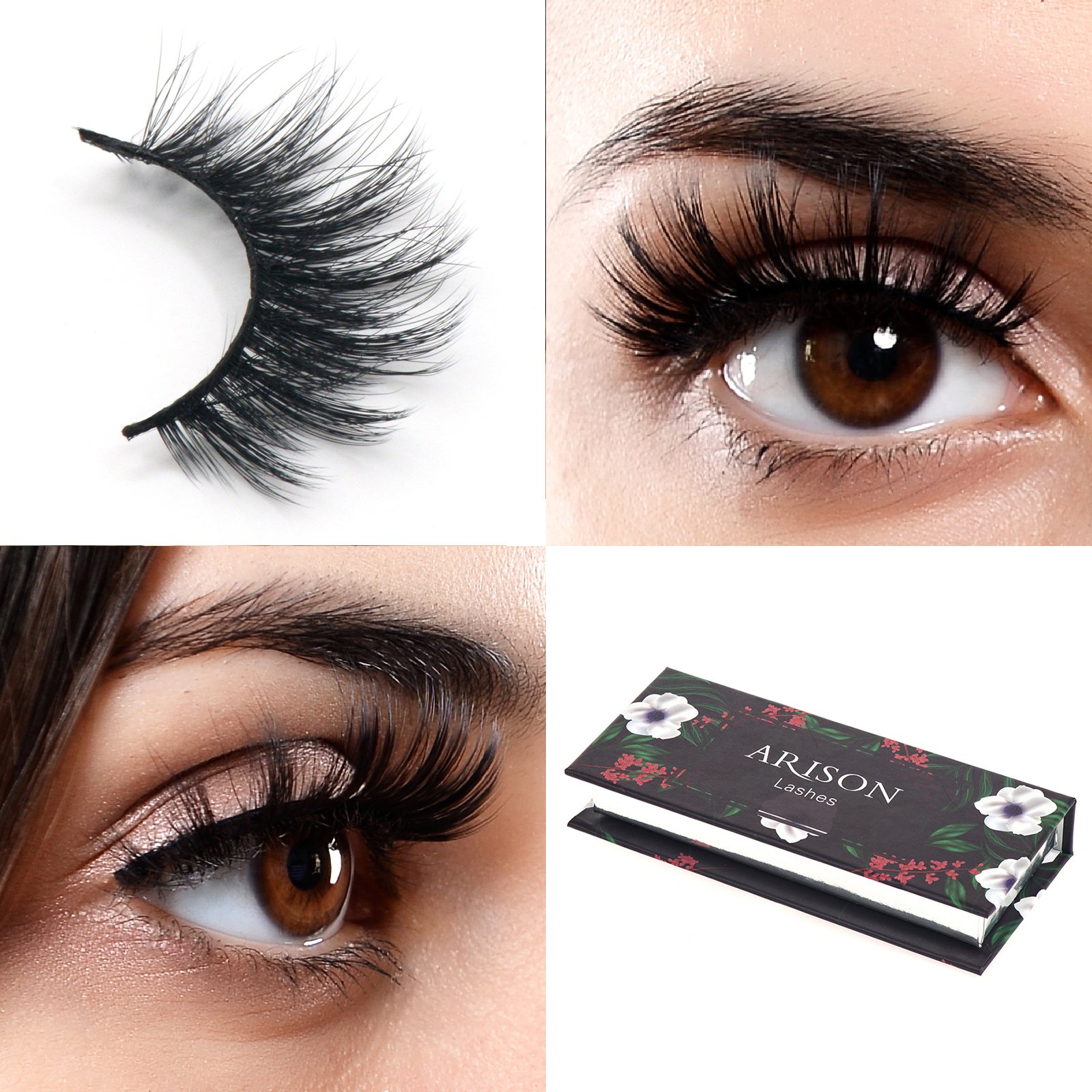 Многоразовые ресницы Arison 3D 100% Handmade False Eyelashes синтетический натуральный 1 пара, фото №3