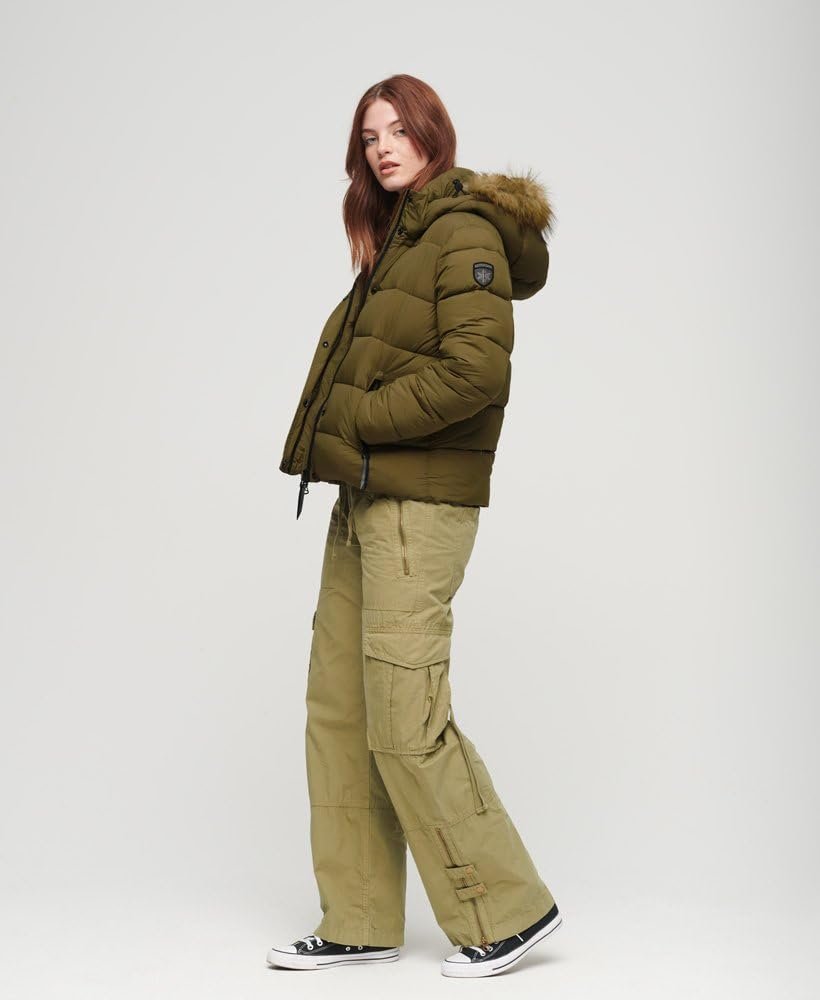 Куртка Superdry Пуховик з коротким капюшоном та штучним хутром Жіночий, фото №3
