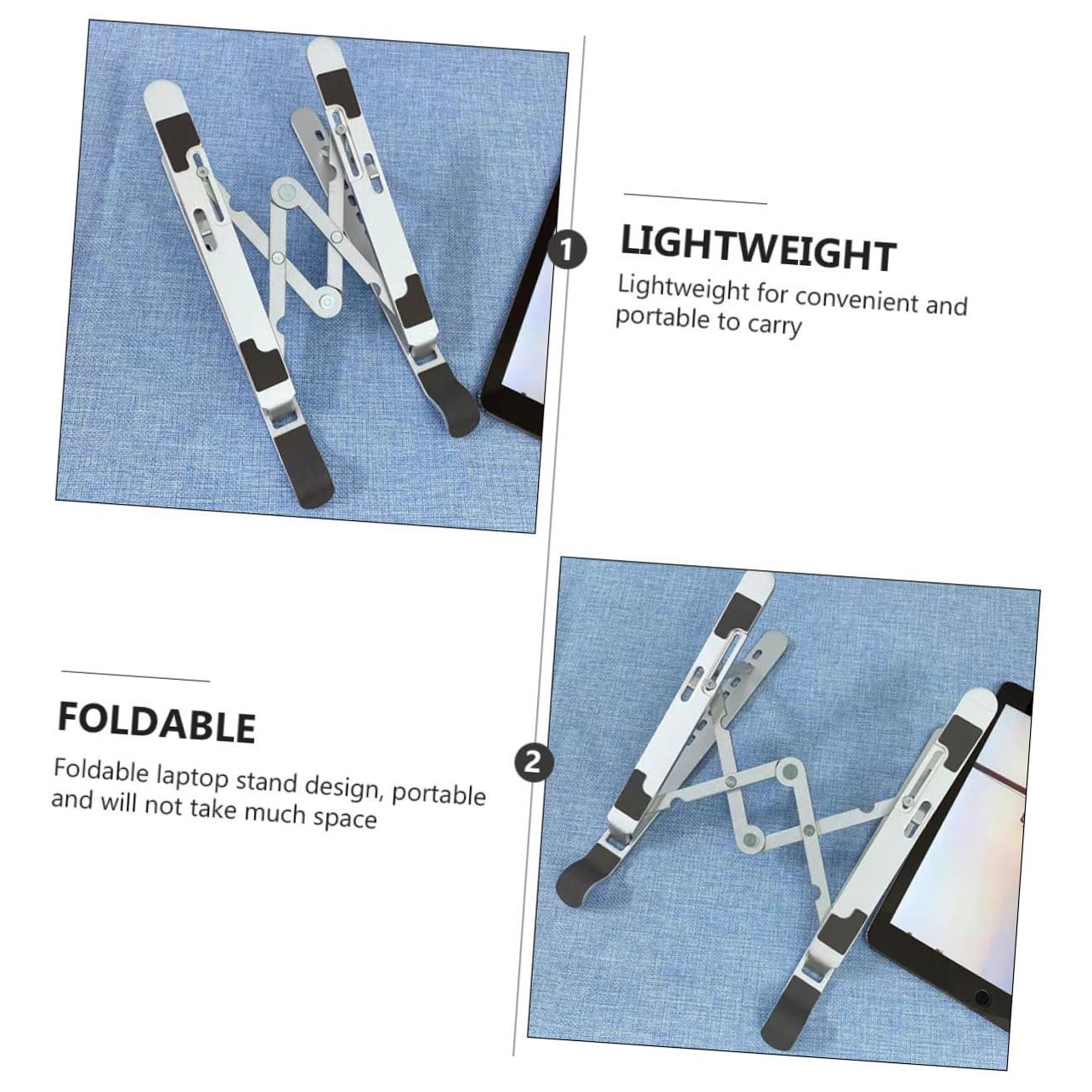 Підставка для ноутбука Розкладний з регулюванням висоти Алюмінієвий сплав, фото №4 Підставка для ноутбука Розкладний з регулюванням висоти Алюмінієвий сплав, фото №4