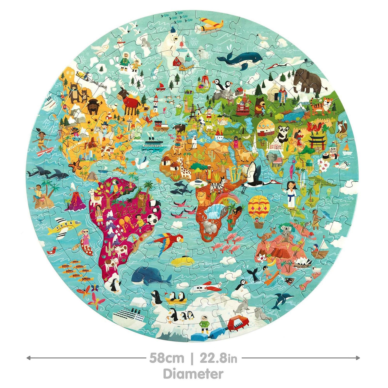 Круглый пазл Boppi Карта мира 150 элементов 58 см от 3 до 8 лет, фото №2 Круглый пазл Boppi Карта мира 150 элементов 58 см от 3 до 8 лет, фото №2