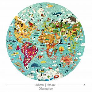 Круглый пазл Boppi Карта мира 150 элементов 58 см от 3 до 8 лет synthetic.ua - Фото 1
