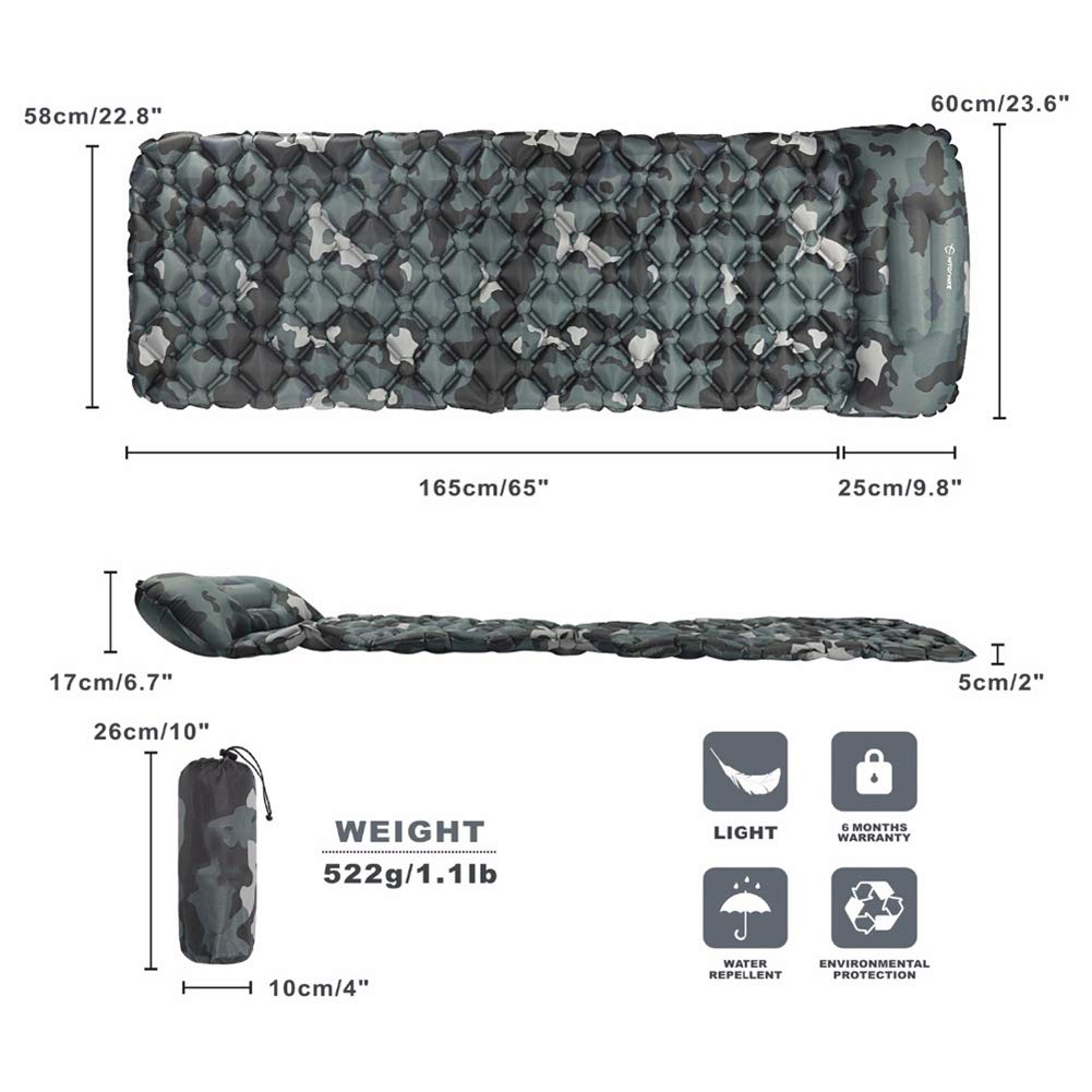 Надувний матрац Air Camping Pad Grey, фото №3