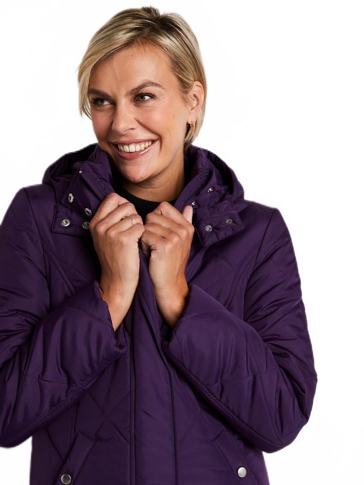 Длинное стеганое зимнее пальто с капюшоном Afibel, фото №4