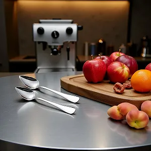 Ложка для грейпфрута из нержавеющей стали, ложка для фруктов, ложка из нержавеющей стали с зубчатым краем, ложка-скребок для мороженого для фруктов, десертов, сыра, овощей, кухонный инструмент с антипригарным покрытием (серебристая), 2 шт synthetic.ua - Фото 1