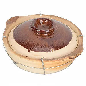 Кастрюля керамическая с ручкой и паровым отверстием в крышке для плиты - Фото 1