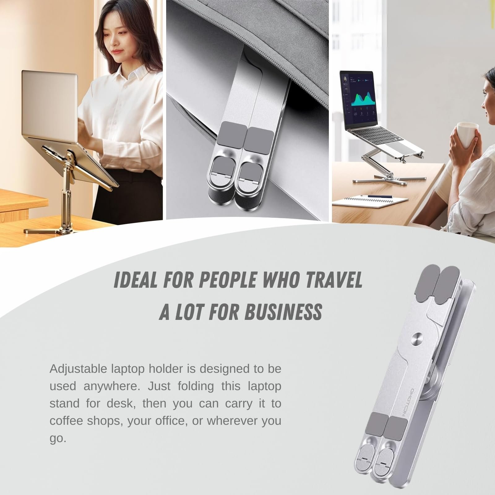 Підставка для ноутбука з основою, що обертається на 360 градусів, регульована по висоті, ергономічна складна, фото №7