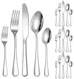 Набор столовых приборов XIAOYU Рождественский, 20 предметов, вилки, ножи и ложки, уникальный набор столовых приборов с рождественской елкой для Хэллоуина, Пасхи и Рождества - Фото 1