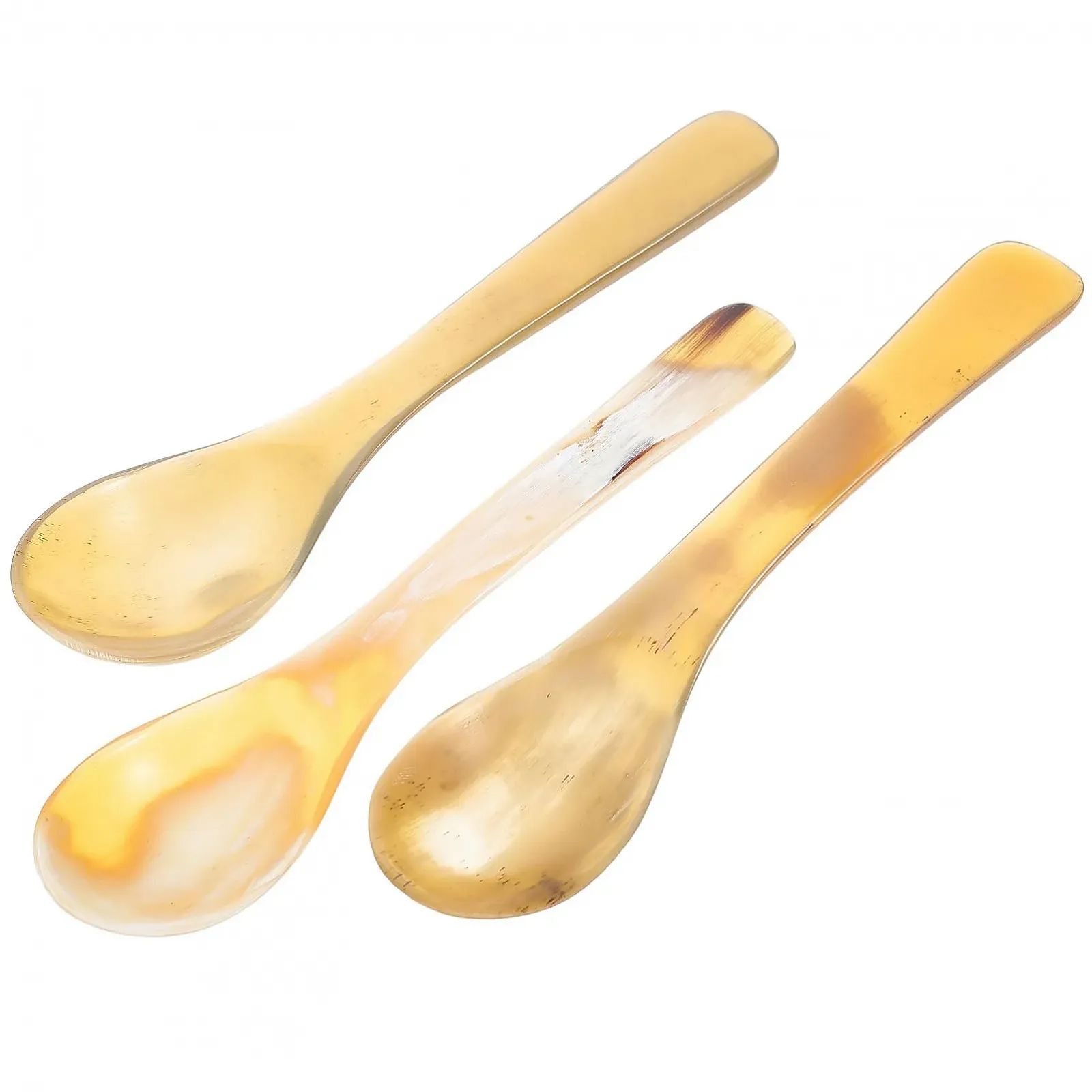 Набор роговых ложек HOMSFOU, 3 шт, детские ложки, ложки для смешивания кофе, йогурта, горчицы, варенья, мадлер для коктейлей, ложки, суповые ложки, ложки для торта, кофейные ложки, десертные ложки, фото №1