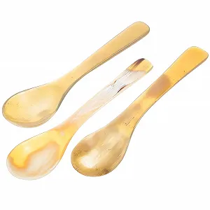 Набор роговых ложек HOMSFOU, 3 шт, детские ложки, ложки для смешивания кофе, йогурта, горчицы, варенья, мадлер для коктейлей, ложки, суповые ложки, ложки для торта, кофейные ложки, десертные ложки - Фото 1