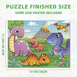 Пазл Nattork Dinosaur 100 элементов 38 x 28.5 см synthetic.ua - Фото 1