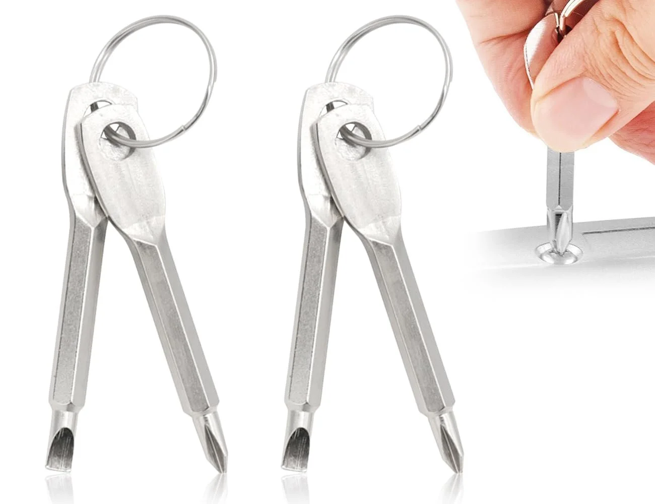 Викрутка KAPSING Mini Багатофункціональний Брелок Набір 2 Шт. З Хрестовою Та Прямою Портативний, фото №1