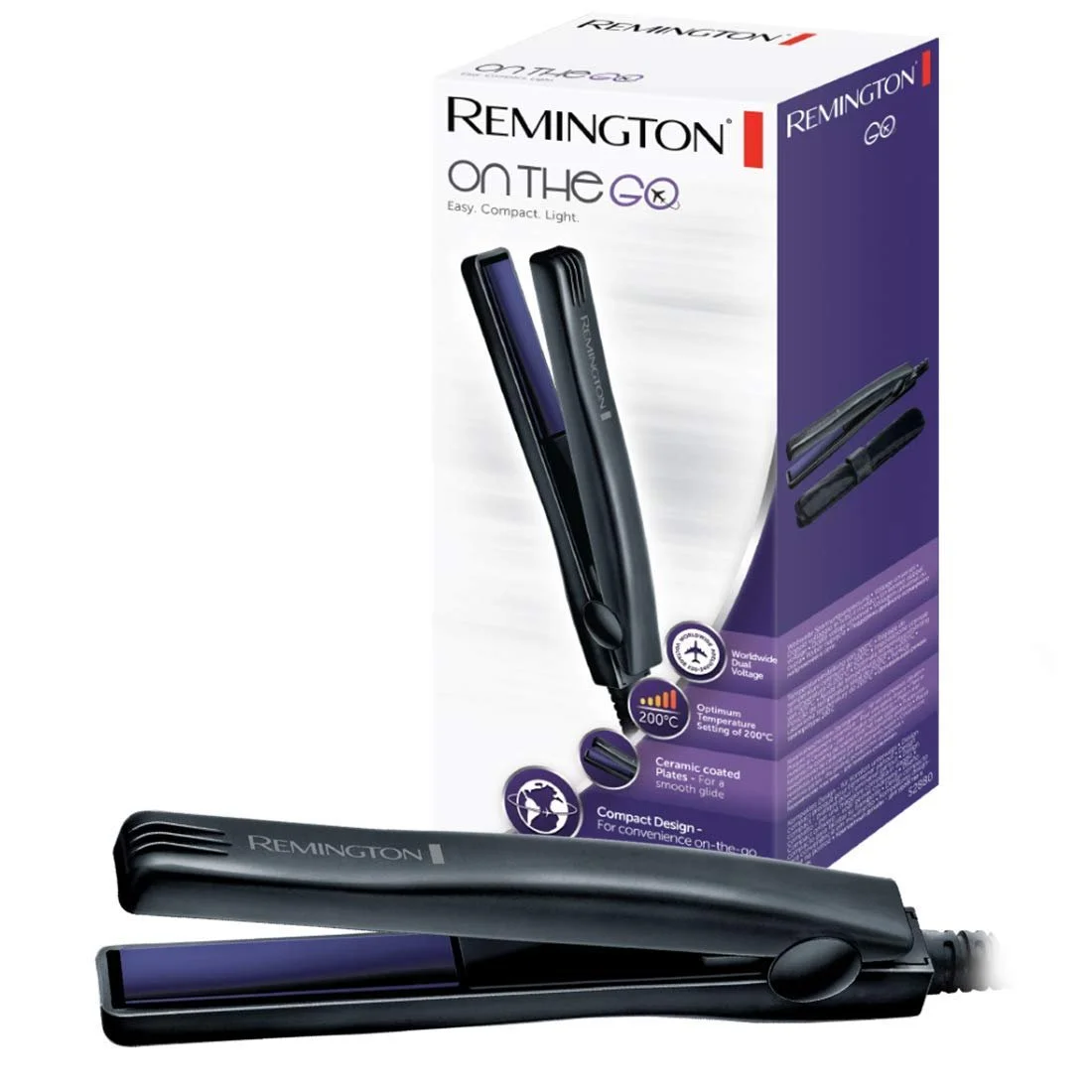 Випрямляч для волосся Remington On The Go S2880 Slim Mini 15 см керамічне покриття 200 °C, фото №1