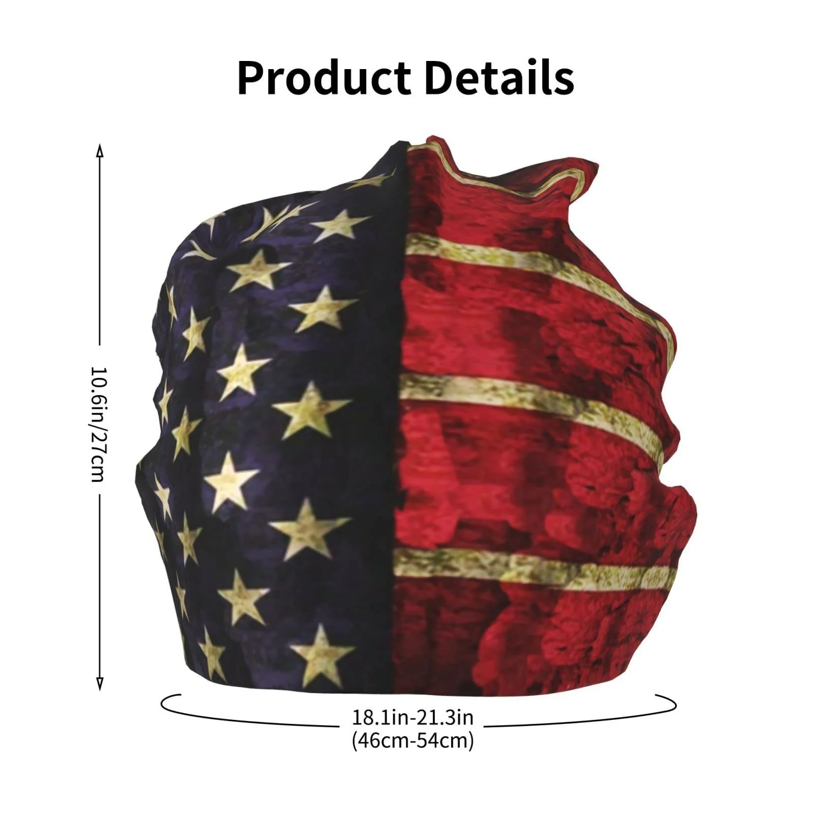 Шапка LOUJIN US Flag Slouchy для хлопчиків та дівчаток-підлітків В'язана Тепла One Size, фото №5