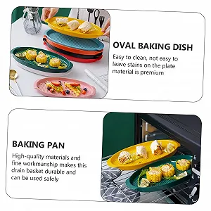 Форма для запекания TOYANDONA керамическая, с ручками, овальная, термостойкая synthetic.ua - Фото 1