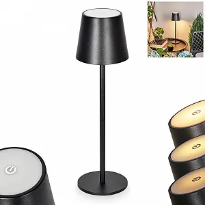 Настільна лампа Allen LED Outdoor димована метал/пластик USB-C акумулятор IP54 чорна - Фото 1