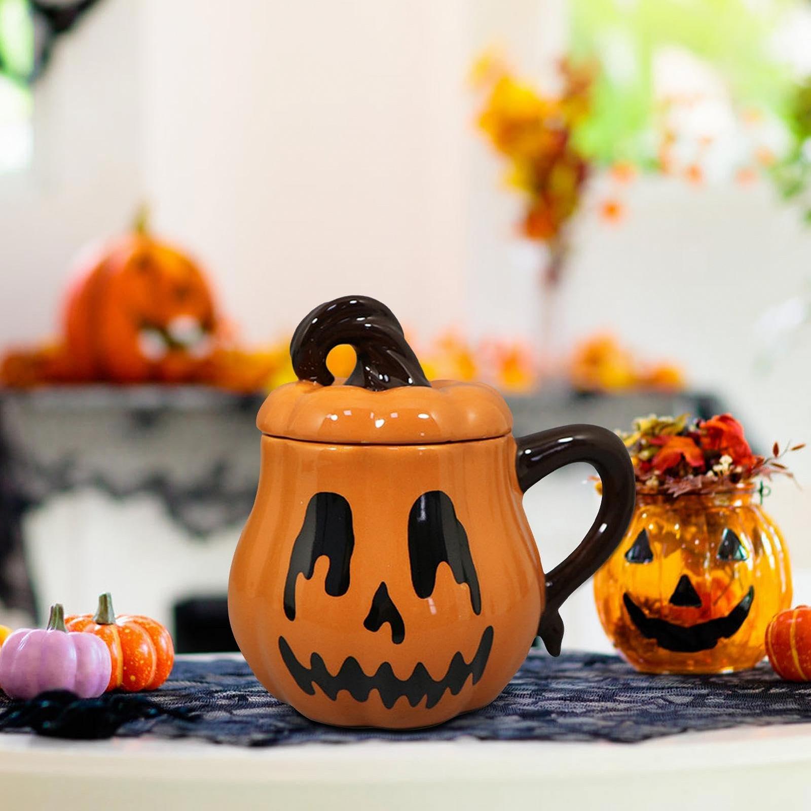 Кружка Дитяча Гарбуз Керамічна Хелловін 350 мл з кришкою, фото №2