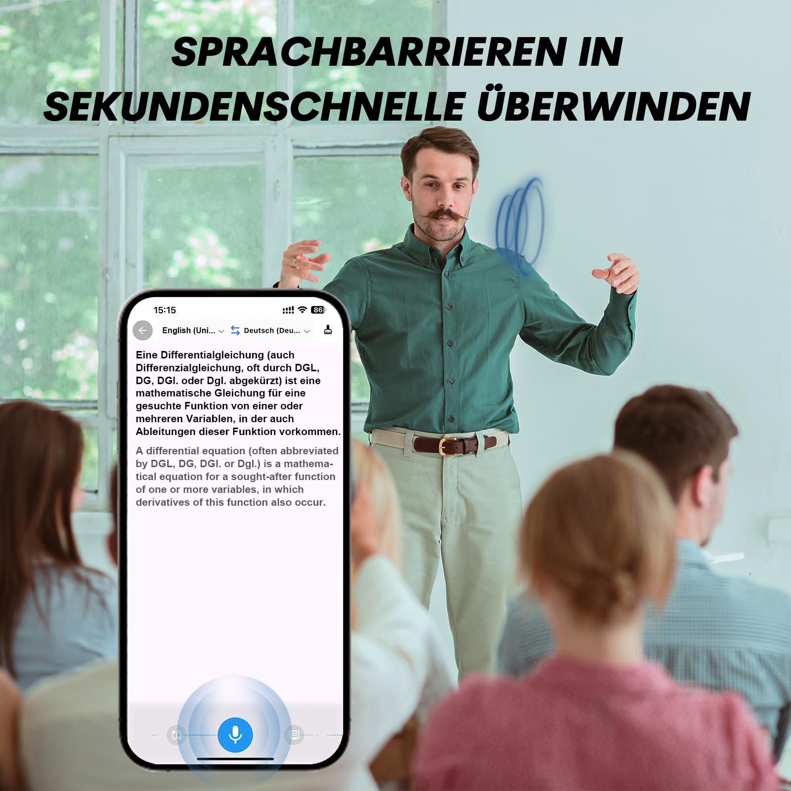 Навушники для перекладу AI Xmenha з сенсорним екраном, активним шумозаглушенням, бездротові ANC, фото №3 Навушники для перекладу AI Xmenha з сенсорним екраном, активним шумозаглушенням, бездротові ANC, фото №3