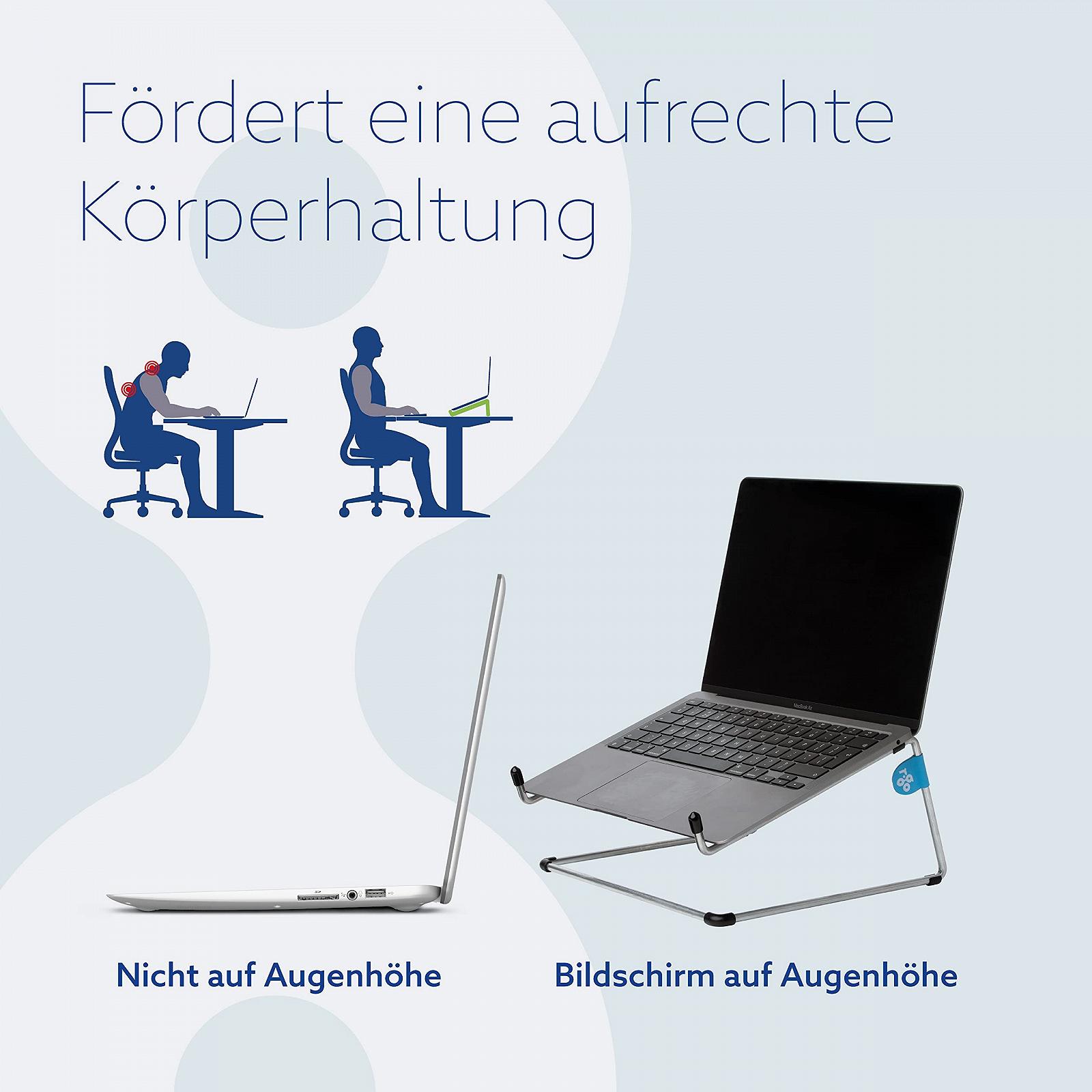 Подставка для ноутбука R-Go Tools Office Серебристый, фото №2 Подставка для ноутбука R-Go Tools Office Серебристый, фото №2