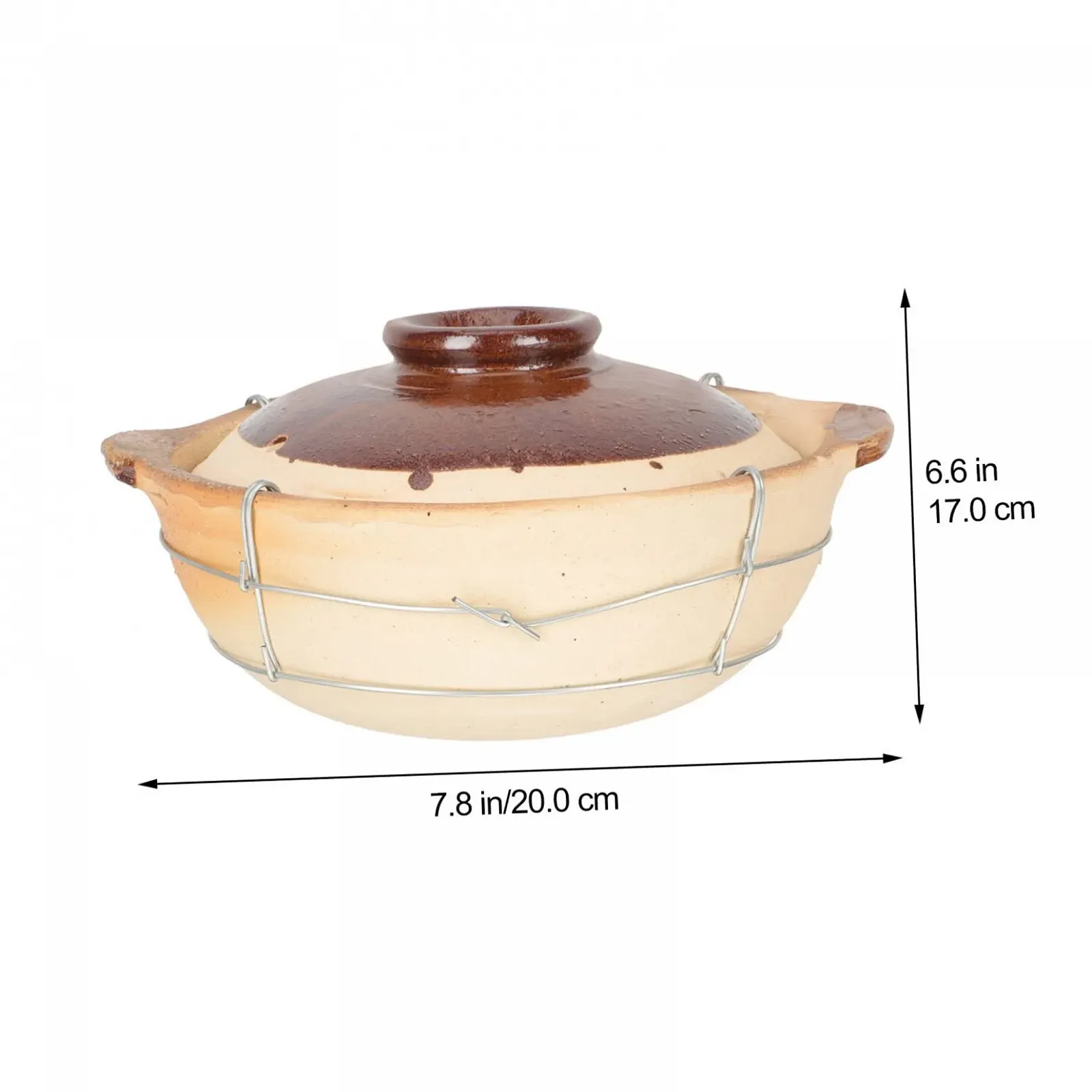 Горшок для тушения Happyyami керамический термостойкий с ручкой, фото №2