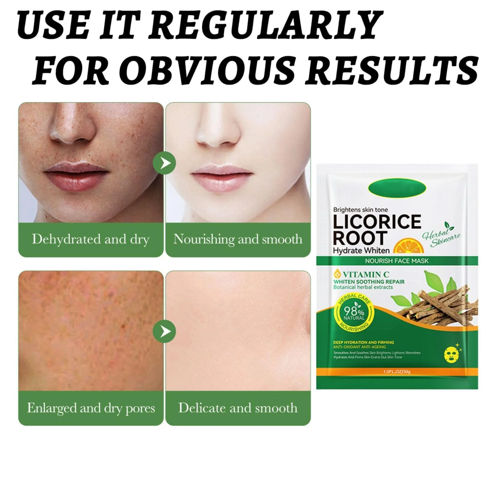 Тканинна Маска для Обличчя Liquorice Vc Зволожуюча та Освітлююча, фото №6 Тканинна Маска для Обличчя Liquorice Vc Зволожуюча та Освітлююча, фото №6