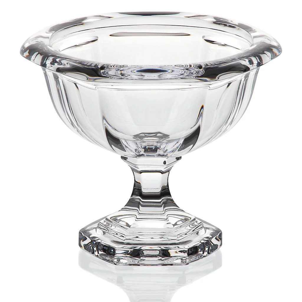 Хрустальная ваза на ножке для фруктов, салатов Opera, прозрачная, 16,5 см, ручная работа, фото №1