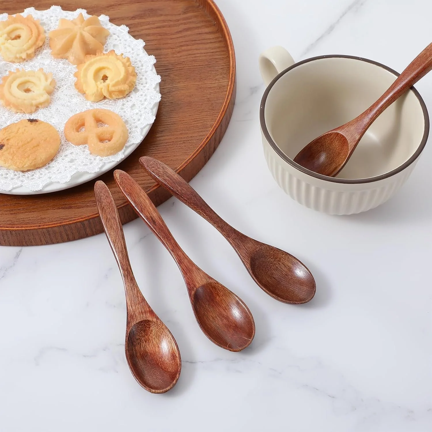 Ложка Дерев'яна Honey, 6 штук, 14.5 см, натуральна дерев'яна, фото №5