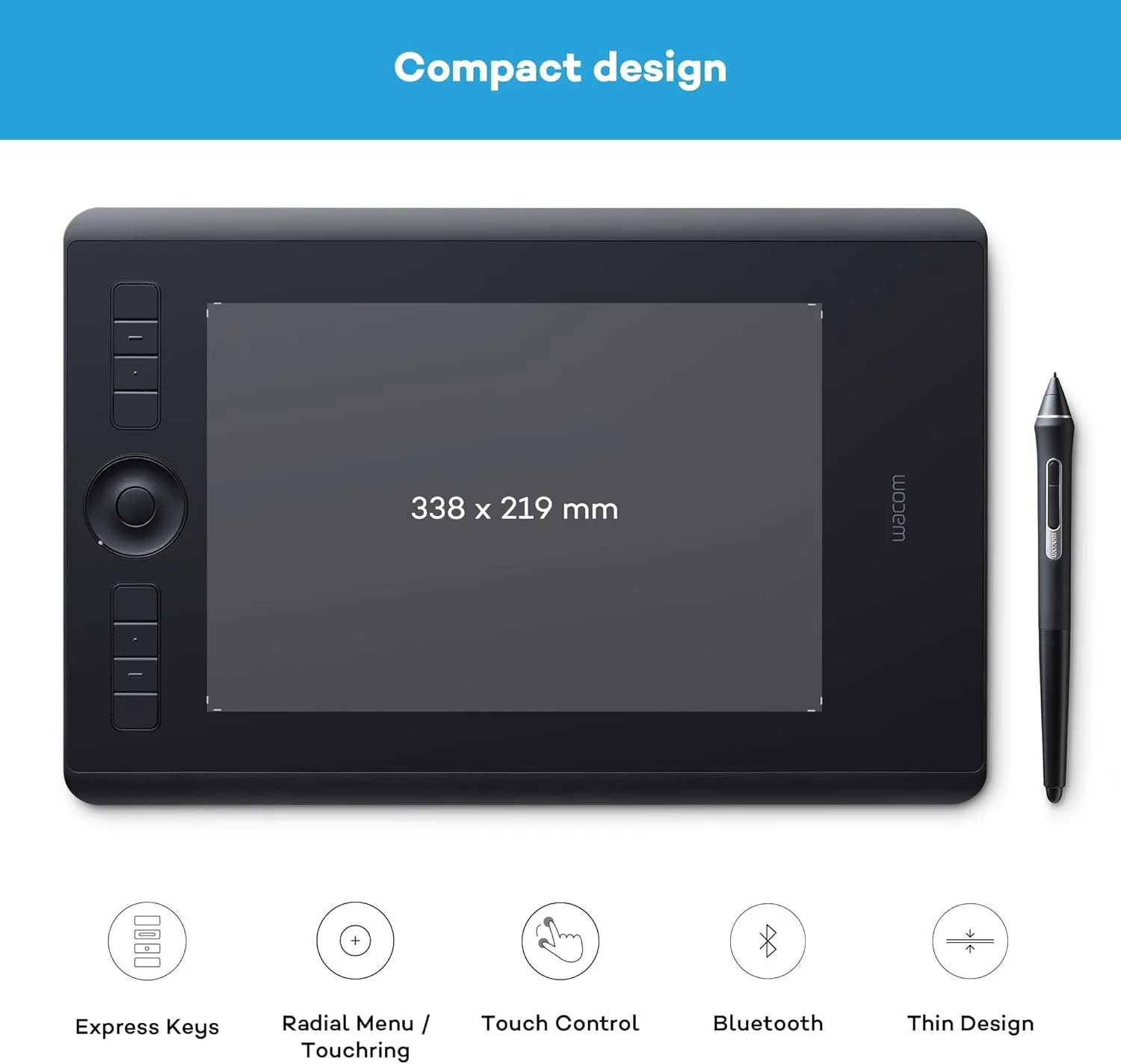 Графічний планшет Wacom Intuos Pro PTH-660-S / 5080 LPI / Bluetooth / Чорний, фото №8