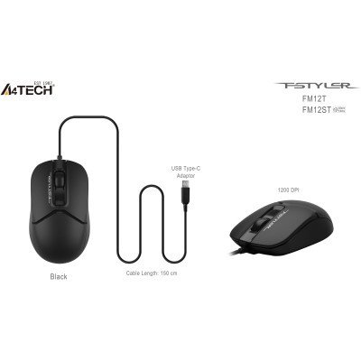 Мышка A4Tech FM12ST USB Black (4711421990271), фото №9